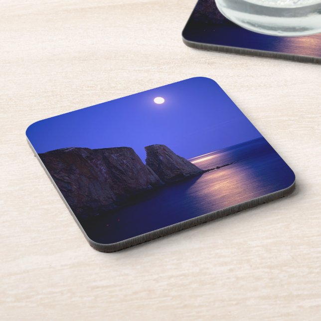 Dessous-de-verre Lune À Dusk | Côte Gaspe de Perce Rock Québec (Côté gauche)