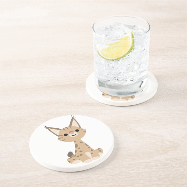 Dessous de verre Lynx Cartoon mignon (Côté)