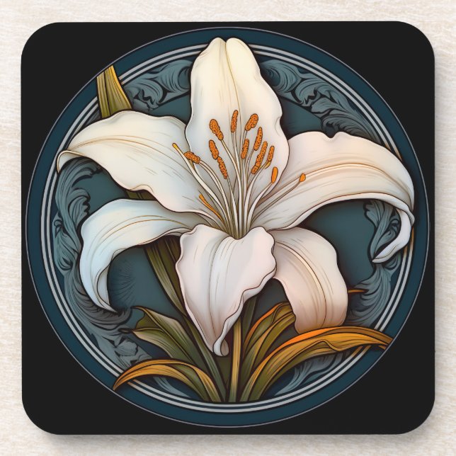 Dessous-de-verre Lys blancs (Devant)