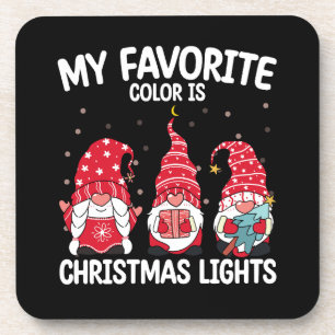 Dessous-de-verre Ma Couleur Préférée Est Les Lumières De Noël Gnome