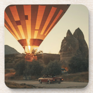 Dessous-de-verre Magique Sunrise Hot Air Balloon Vue Avec Voiture R