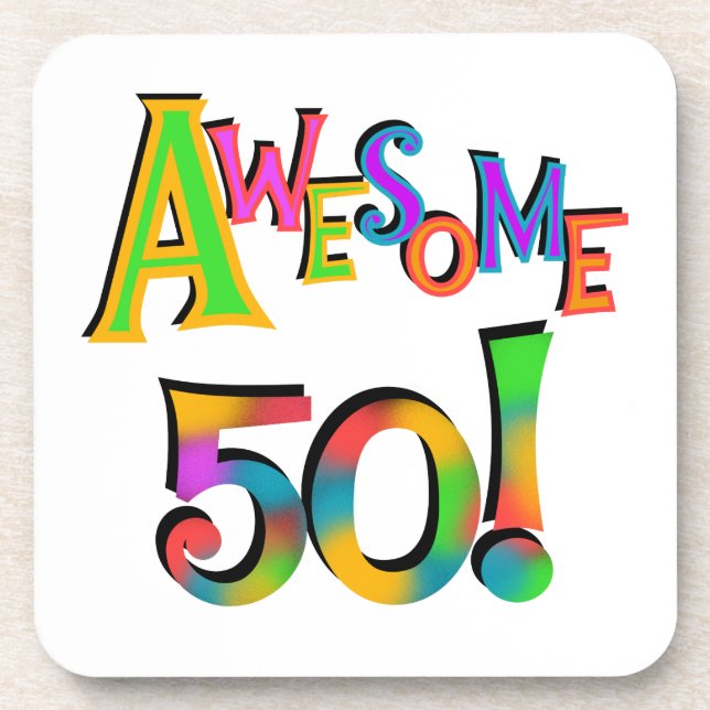 Dessous-de-verre Magnifique 50 T-shirts et cadeaux d'anniversaire (Devant)
