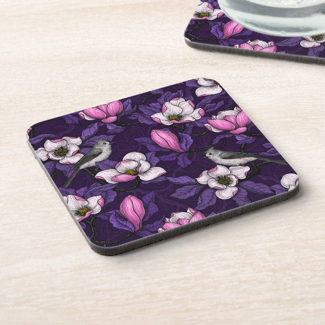 Dessous-de-verre Magnolia en floraison et tireur 4 (Côté gauche)