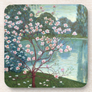 Dessous-de-verre Magnolia (huile sur la toile)