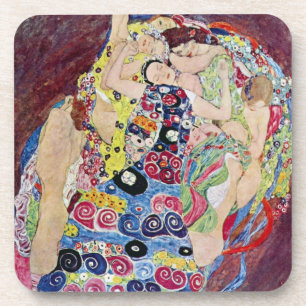 Dessous-de-verre Maiden (Vierge), Gustav Klimt, Art Nouveau Vintage