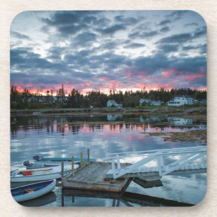 Dessous-de-verre Maine, Newagen, port au coucher du soleil 2 2