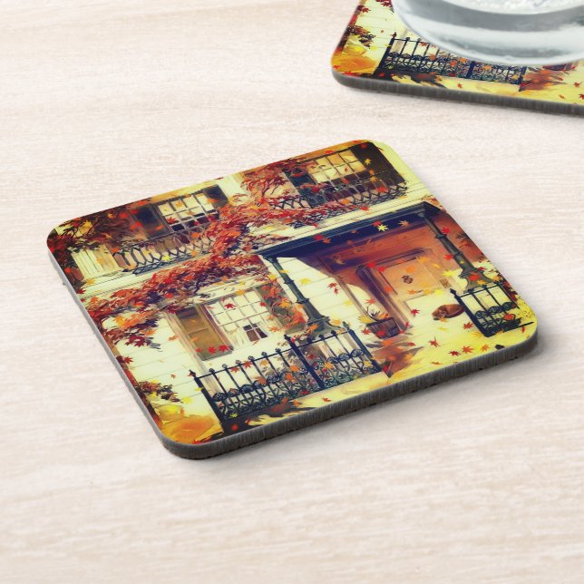 Dessous-de-verre Maison magique d'automne Beverage Coaster (Côté gauche)