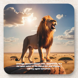 Dessous-de-verre Majestic Lion Courage Inspirant Motivationnel