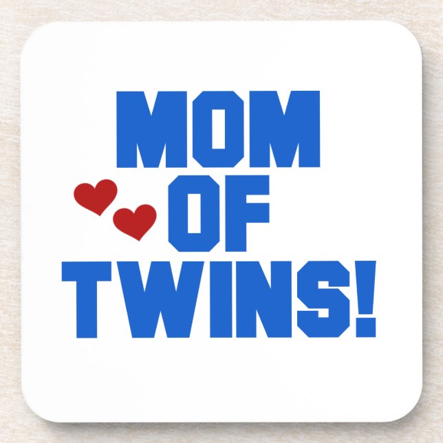 Dessous-de-verre Maman de Twins Blue Text Cadfts (Devant)