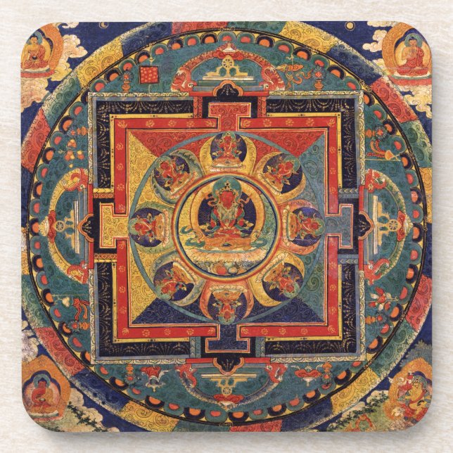 Dessous-de-verre Mandala d'Amitayus. École tibétaine du 19ème (Devant)