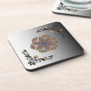 Dessous-de-verre Mandala de minuit – Conception cosmique florale