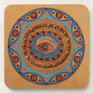 Dessous-de-verre Mandala d'oeil mauvais : Symbole de bonne chance