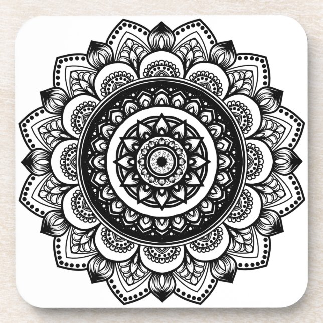 Dessous-de-verre Mandala Motif Beverage Coaster (Devant)