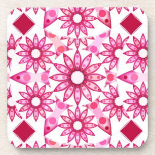 Dessous-de-verre Mandala motif dans les tons roses, marron