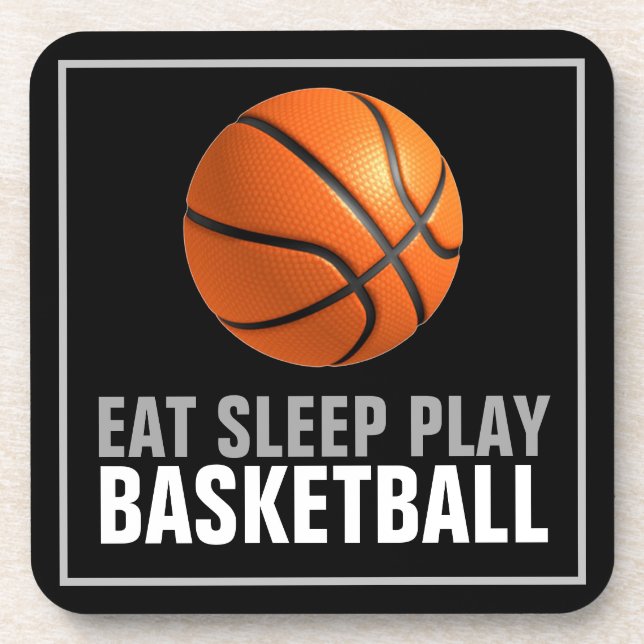 Dessous-de-verre Manger Sommeil Jouer Basket-Ball Artwork Motivatio (Devant)