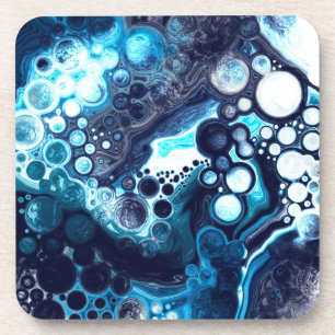 Dessous-de-verre Marbre Bleu foncé Art numérique fluide