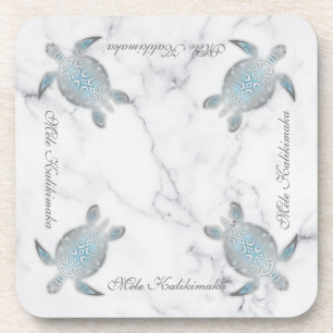 Dessous-de-verre Marbre des tortues marines Mele Kalikimaka Noël 