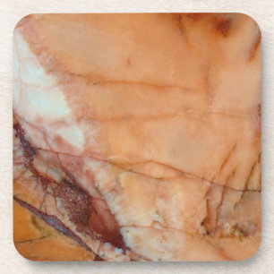 Dessous-de-verre Marbre orange rouge et blanc