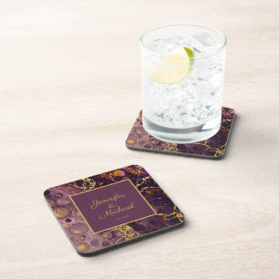 Dessous-de-verre Marbre Violet Et Or