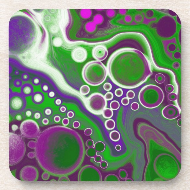 Dessous-de-verre Marbre violet et vert (Devant)