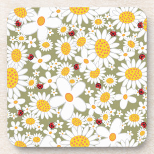 Dessous-de-verre Marguerites blanches blanches géloses Fleurs de li