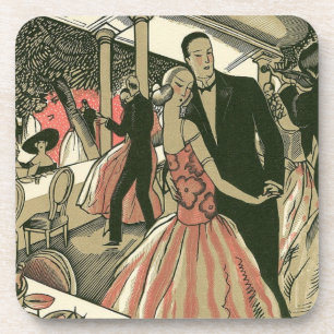Dessous-de-verre Mariage Art Déco vintage, Première Danse pour mari