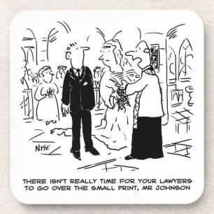 Dessous-de-verre Mariage Vows Joke Vicar et Bridegroom sur un