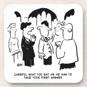 Dessous-de-verre Mariage Vows Vicar et Best Man. Plaisanterie amusa