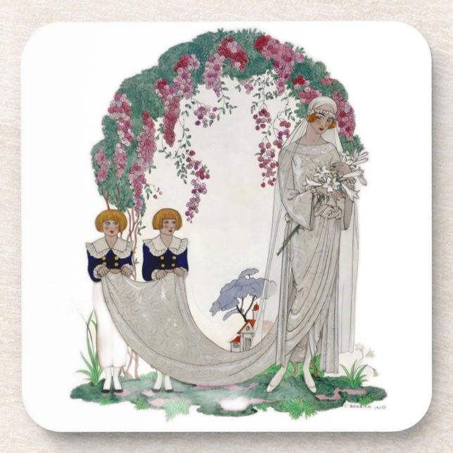 Dessous-de-verre Mariée Vintage Art Déco (Devant)