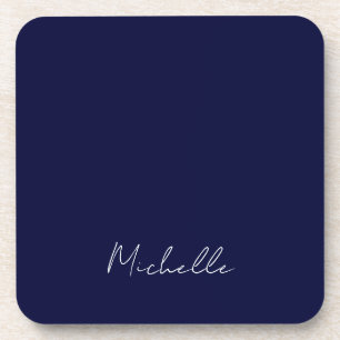 Dessous-de-verre Marine Bleu Couleur Plaque Moderne Nom Propre Call