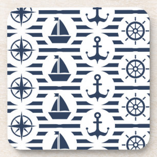 Dessous-de-verre Maritime dans le motif bleu