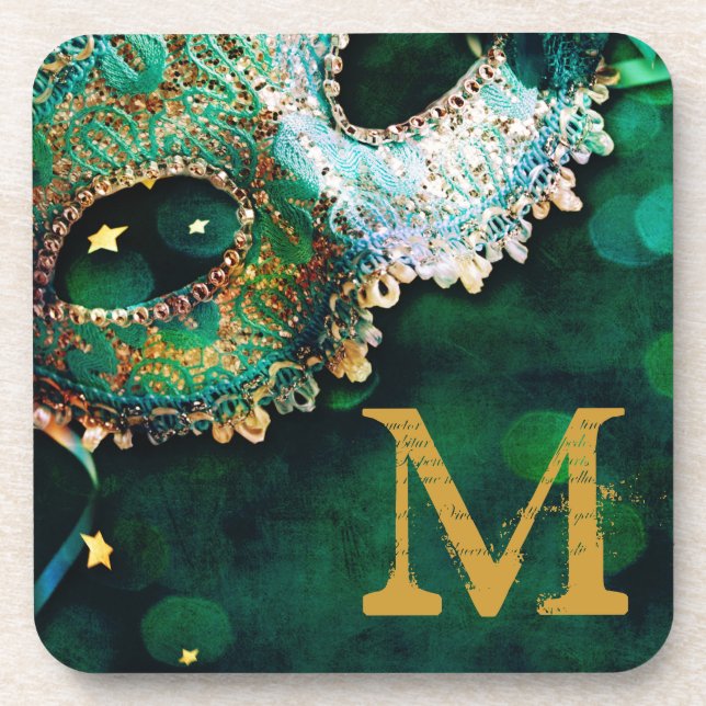 Dessous-de-verre Mascarade Masque Masque Costume Hal Monogramme Boi (Devant)