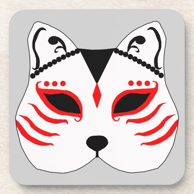 Dessous-de-verre Masque japonais de chat (Devant)