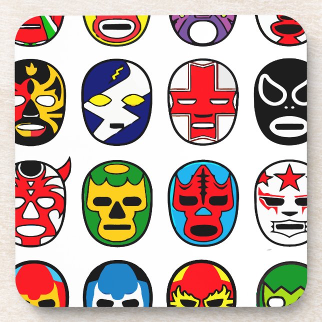 Dessous-de-verre Masques de lutte mexicains de Lucha Libre Luchador (Devant)