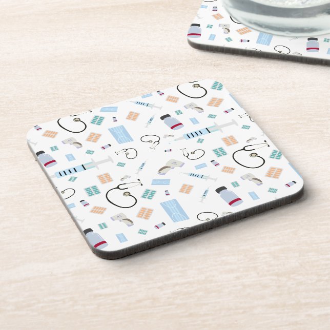 Dessous-de-verre Médecin de santé Motif Fournitures Médicales (Côté gauche)