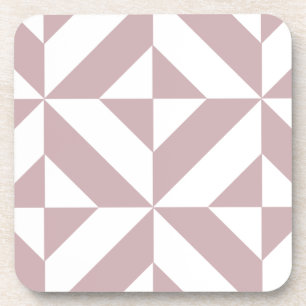 Dessous-de-verre Medium Mauve Geometric Deco Cube Pattern