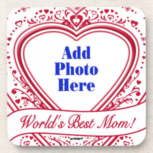 Dessous-de-verre Meilleure maman du monde ! Photo Red Hearts