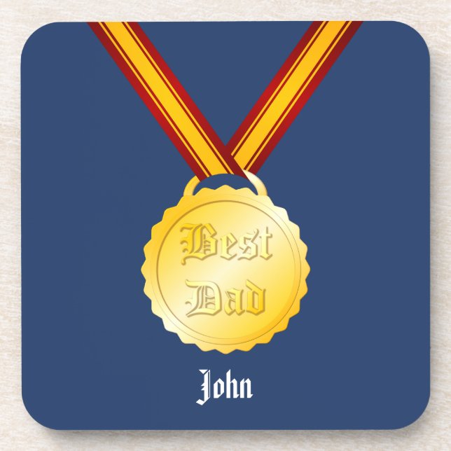 Dessous-de-verre Meilleure médaille de papa Fête des pères (Devant)
