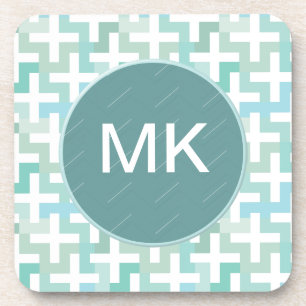 Dessous-de-verre Mer vert géométrique