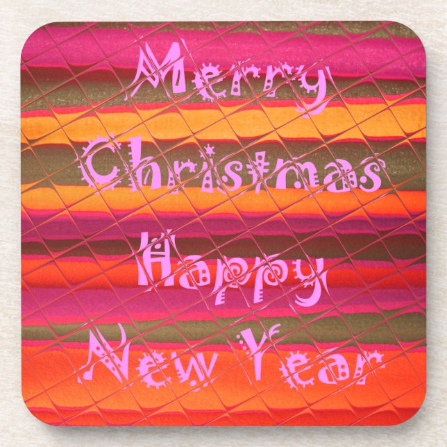 Dessous-de-verre Merry Christmas Happy (Devant)