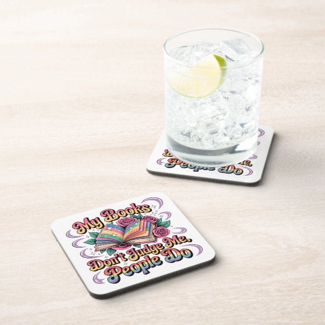 Dessous-de-verre Mes livres ne me jugent pas... (Côté Droit)