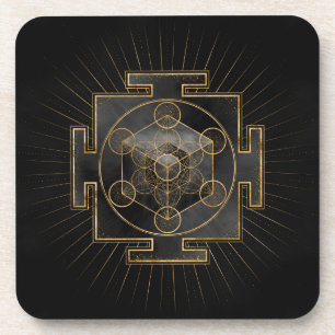 Dessous-de-verre Métatron's Cube Sri Yantra Sacred Geometry