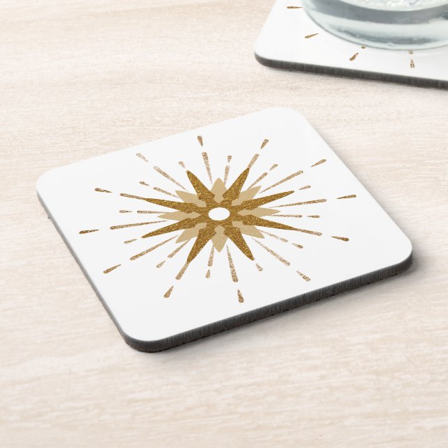 Dessous-de-verre Mi-siècle moderne Gold Starburst Plastic (Côté gauche)