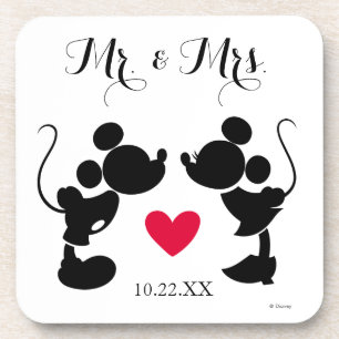 Dessous-de-verre Mickey & Minnie Mariage Silhouette