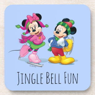 Dessous-de-verre Mickey & Minnie patinage sur glace
