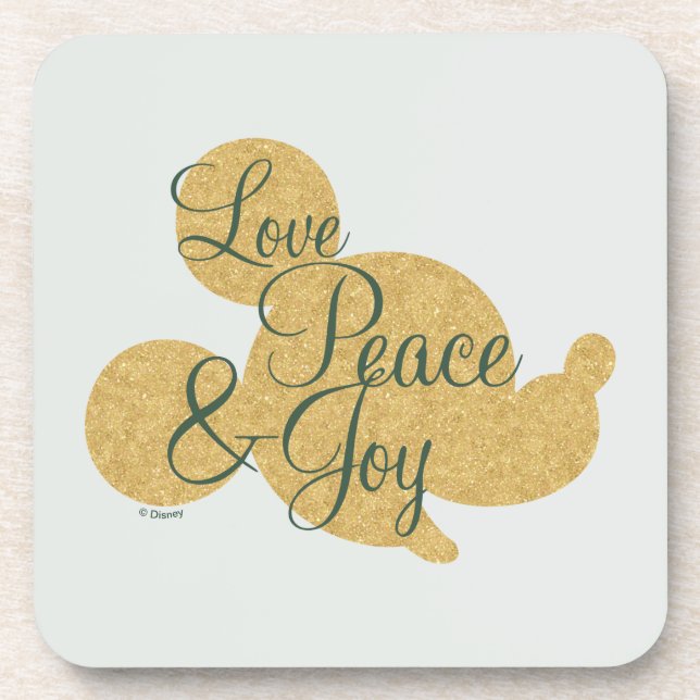 Dessous-de-verre Mickey Mouse | Christmas Love, Peace & Joy (Devant)