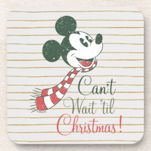 Dessous-de-verre Mickey Mouse J'attends Noël avec impatience !