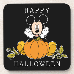 Dessous-de-verre Mickey Souris assise sur le Citrouille