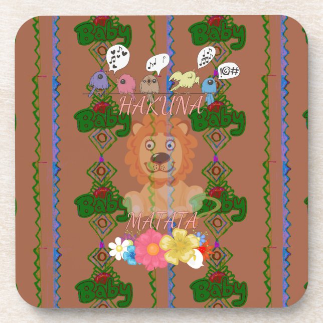 Dessous-de-verre Mignonne Bébé Lion King : Hakuna Matata Design (Devant)