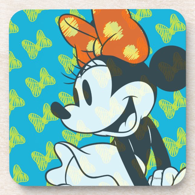 Dessous-de-verre Minnie branchée | Pose timide (Devant)
